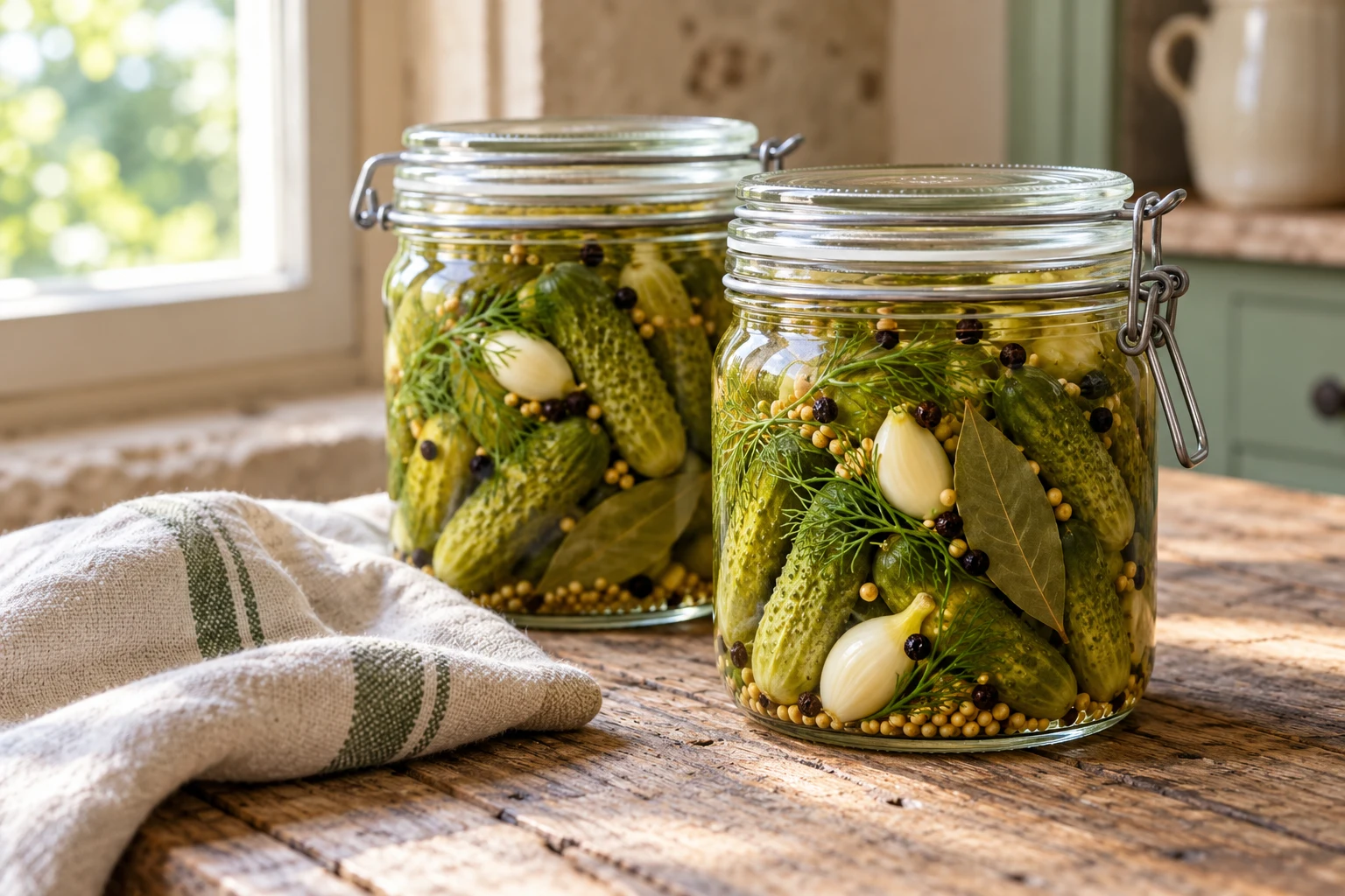 Cornichons maison au vinaigre : plat terminé