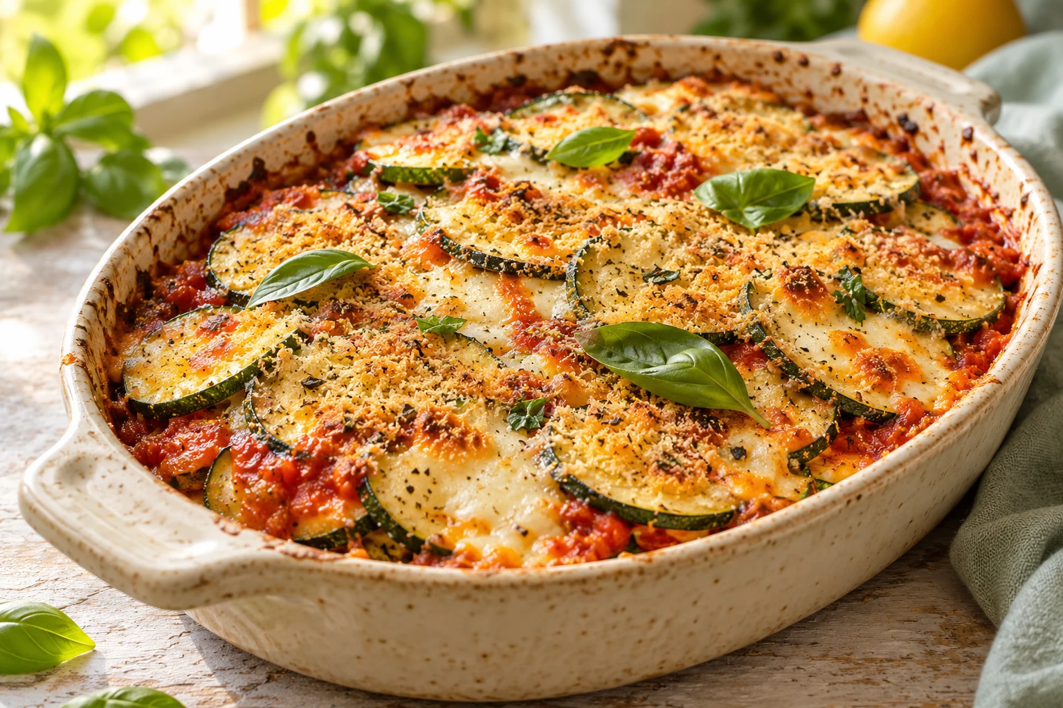 Courgettes gratinées à l’italienne : plat terminé