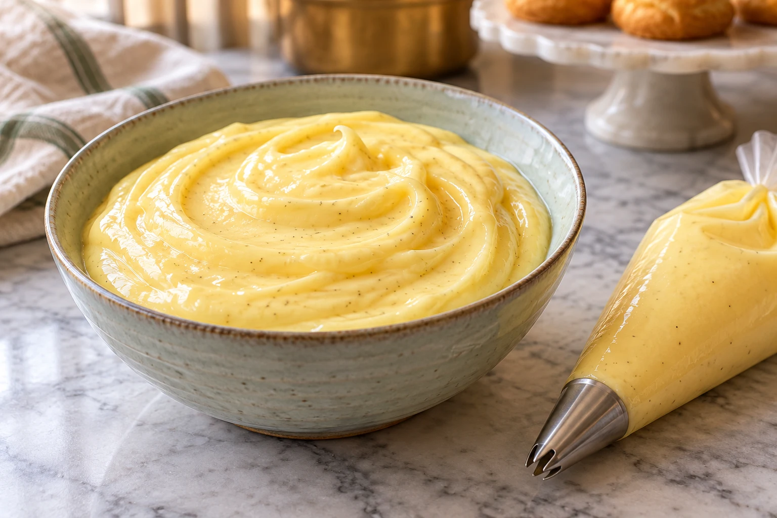 Crème pâtissière à la vanille : plat terminé