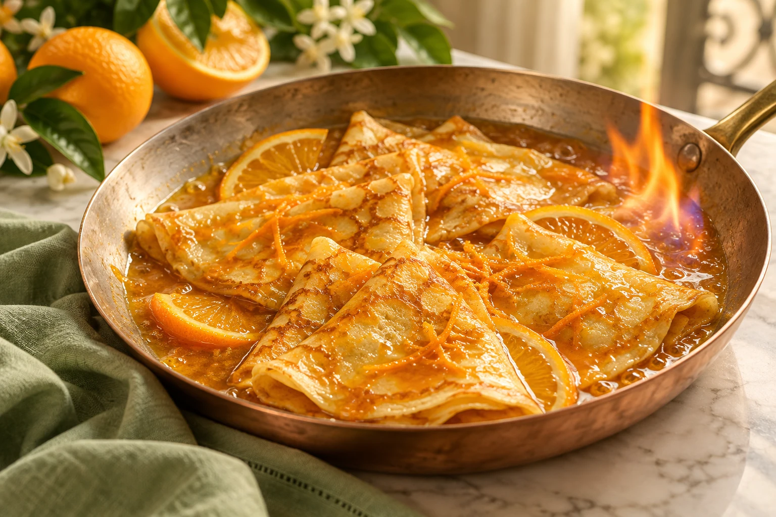 Crêpes Suzette au Grand Marnier : plat terminé