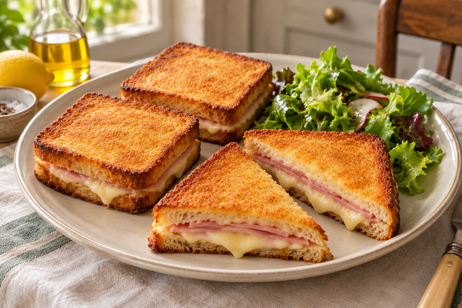 Croque-monsieur croustillant au Airfryer : plat terminé