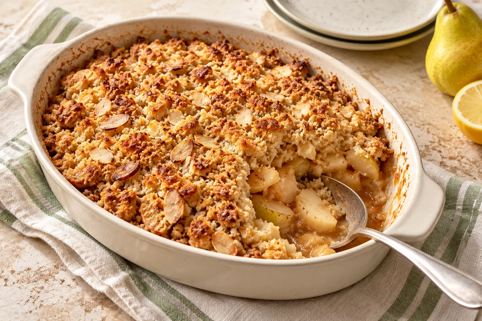 Crumble pommes-poires : plat terminé