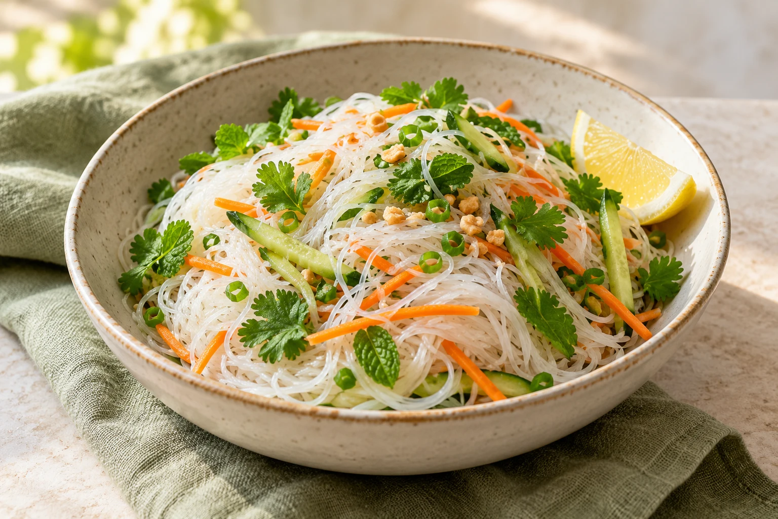 Cuire les vermicelles de riz : plat terminé