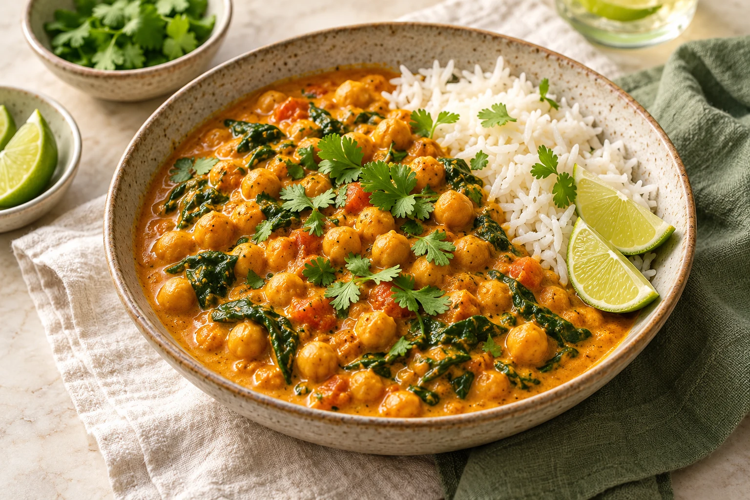 Curry crémeux de pois chiches : plat terminé