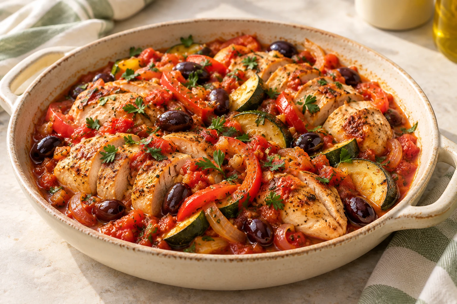 Poulet à la provençale : plat terminé