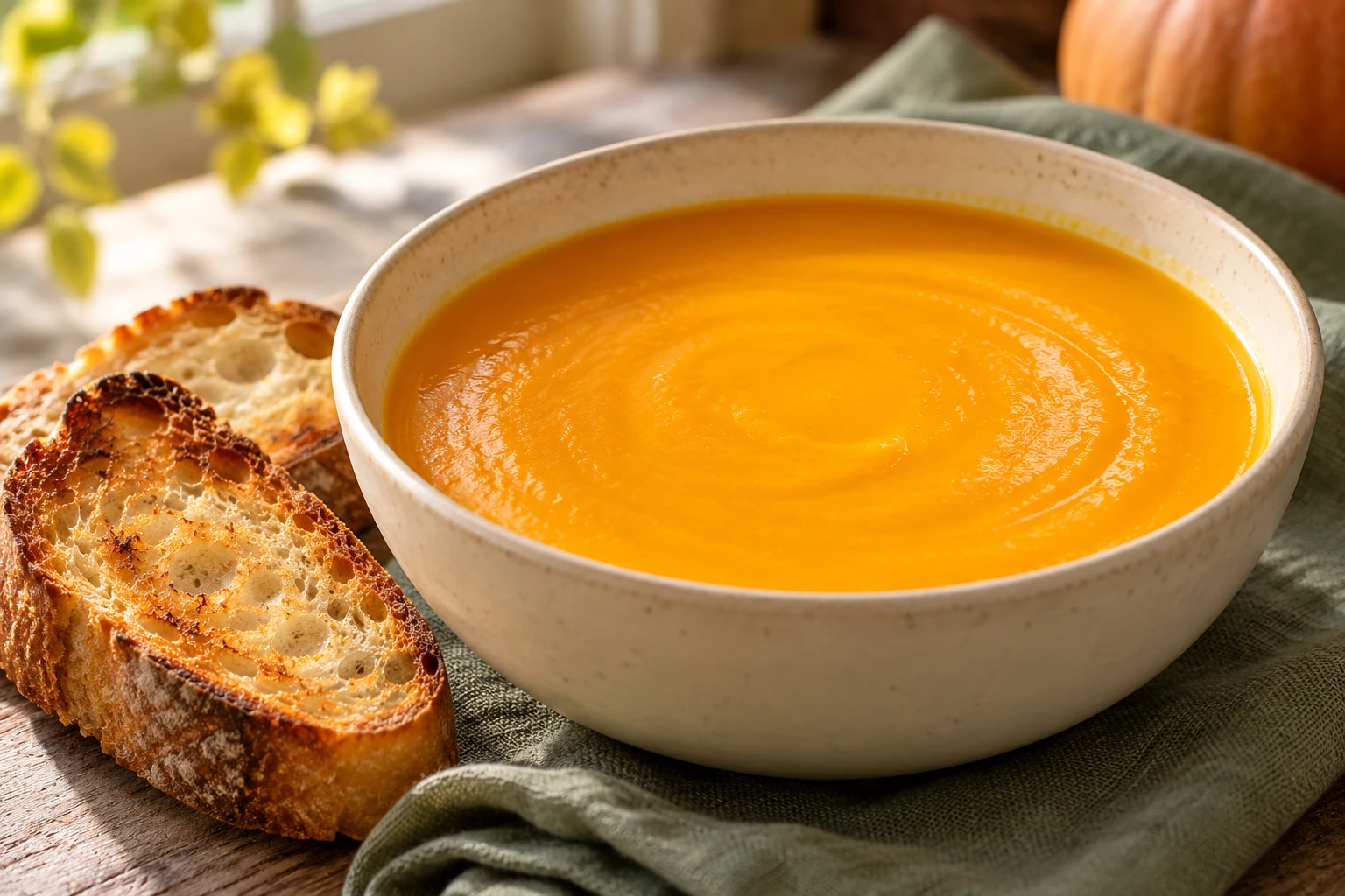 Soupe veloutée de potimarron à 4 ingrédients : plat terminé