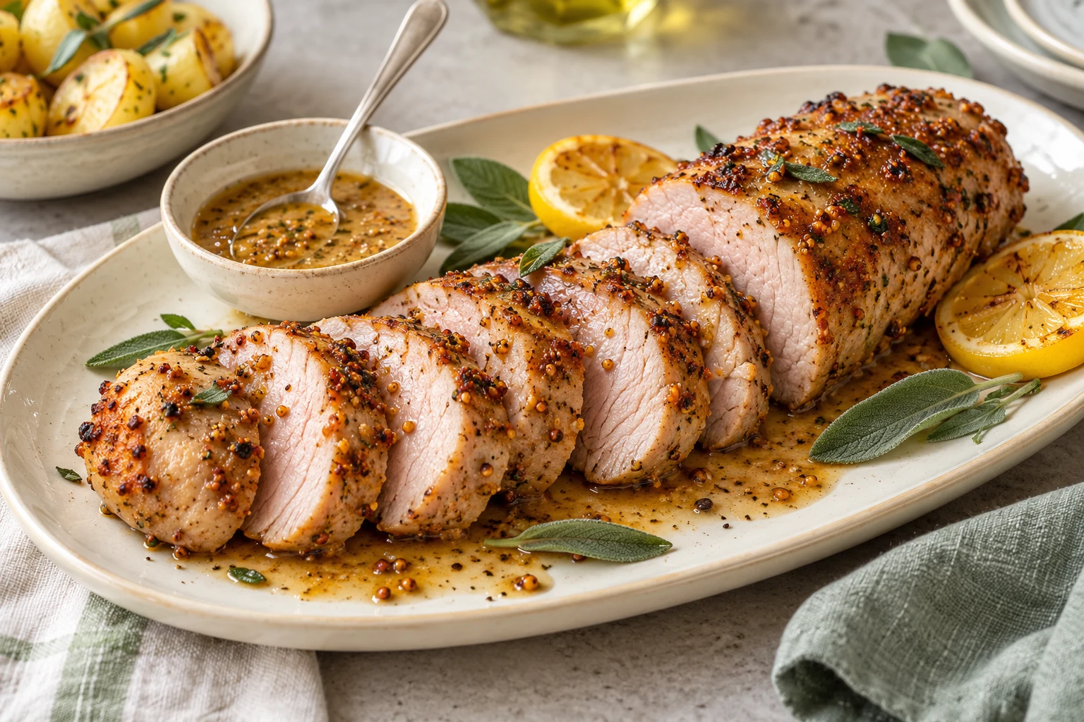 Filet mignon de porc au Airfryer : plat terminé