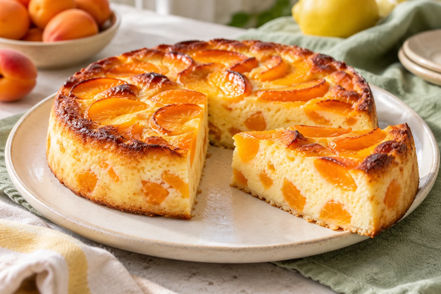 Flan protéiné aux abricots : plat terminé