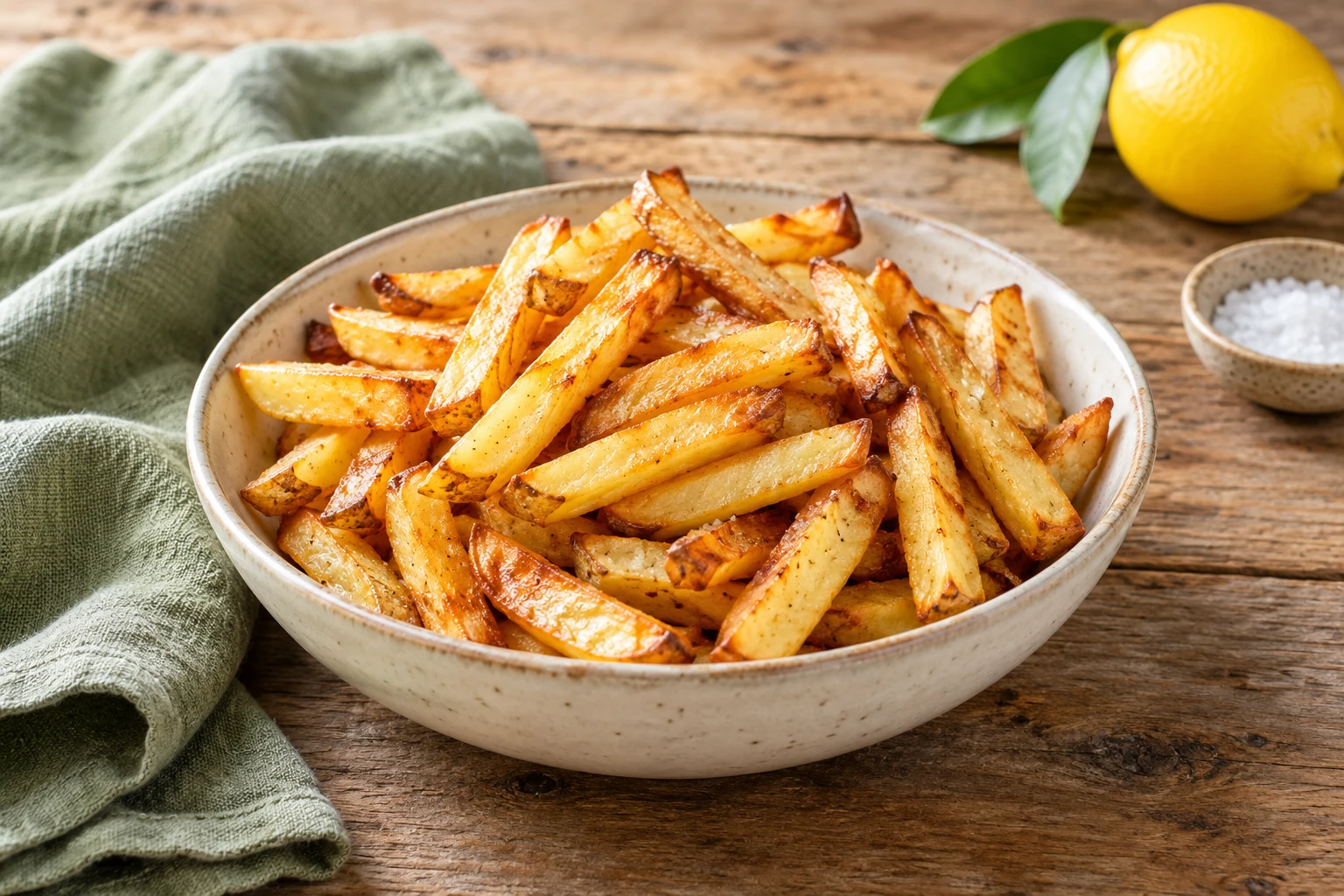 Frites croustillantes au Airfryer : plat terminé