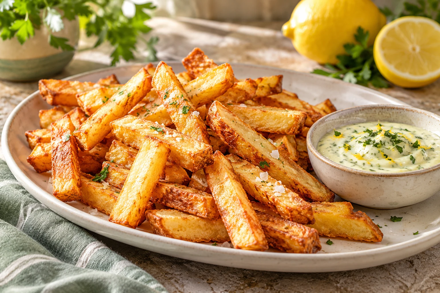 Frites maison croustillantes : plat terminé