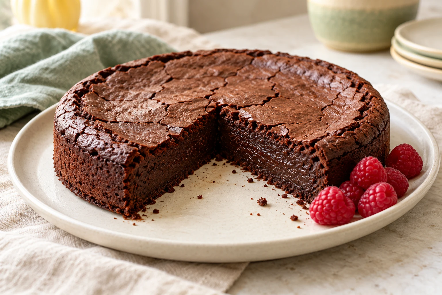 Gâteau au chocolat sans farine : plat terminé