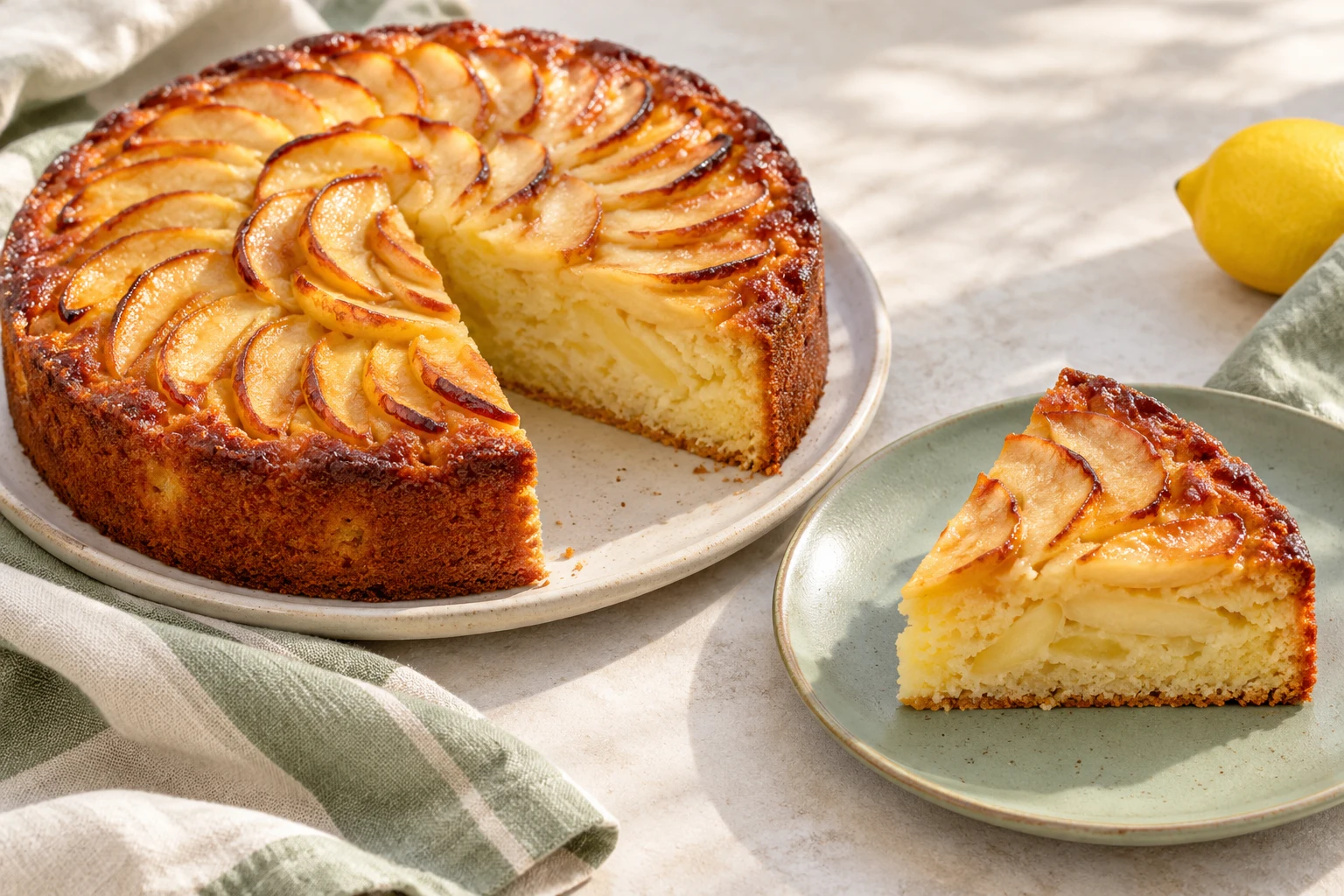 Gâteau aux pommes facile : plat terminé
