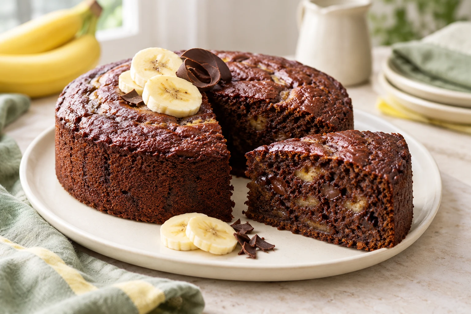 Fondant banane chocolat : plat terminé