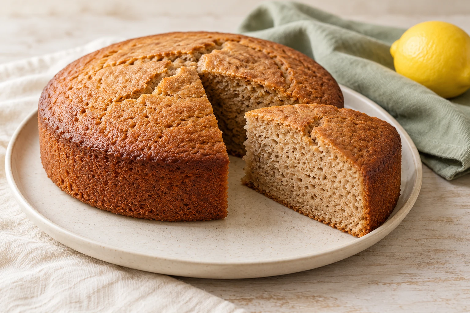 Gâteau moelleux à la farine de châtaigne : plat terminé