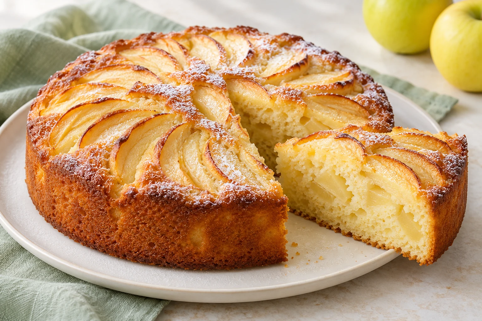 Gâteau pommes-yaourt moelleux : plat terminé