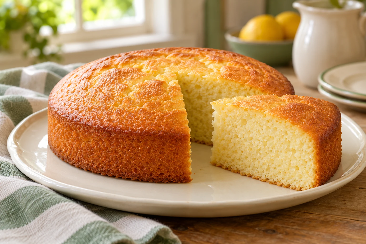 Gâteau moelleux à la vanille : plat terminé