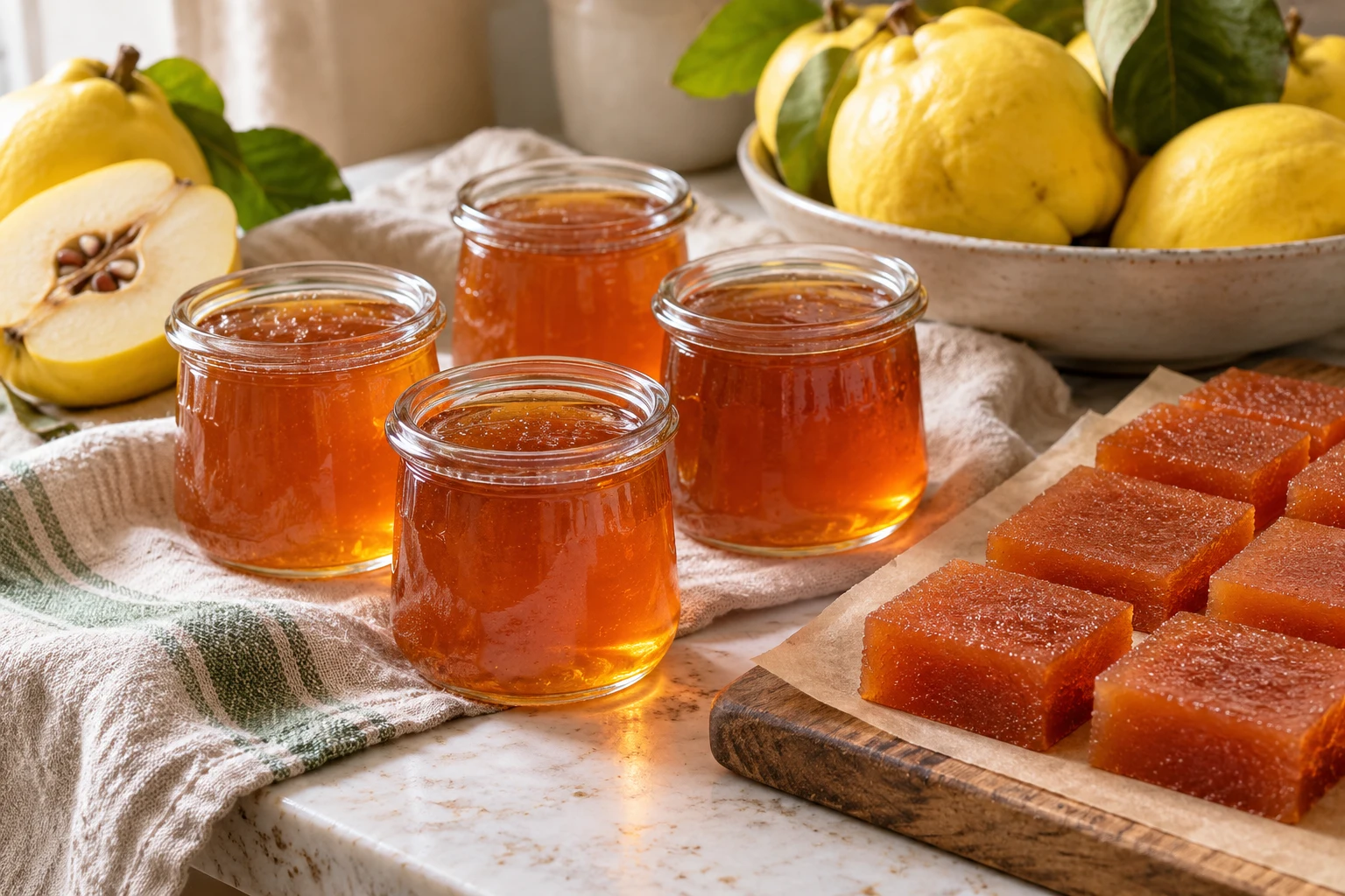 Gelée et pâte de coings sans extracteur : plat terminé