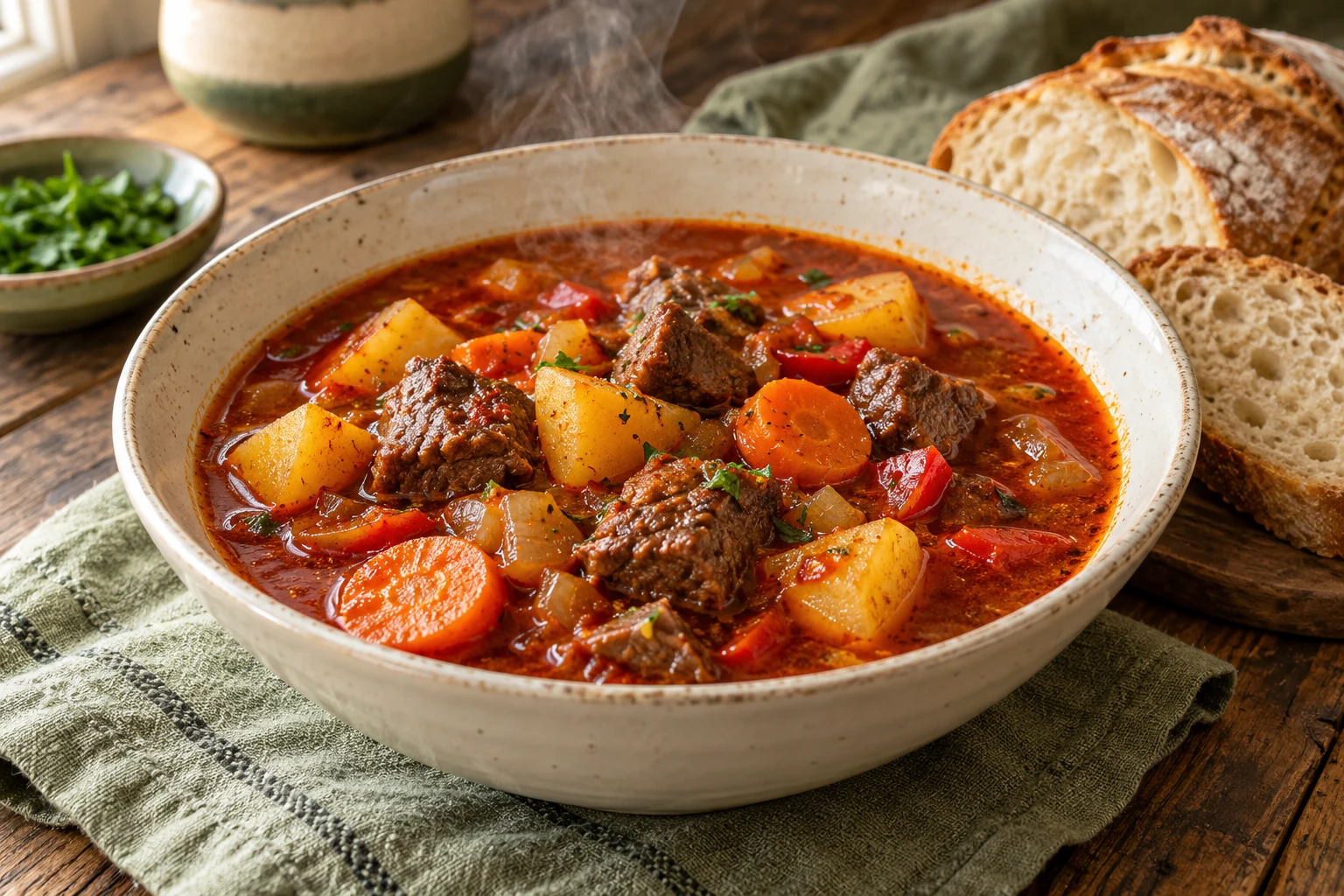 Goulash hongrois au bœuf : plat terminé