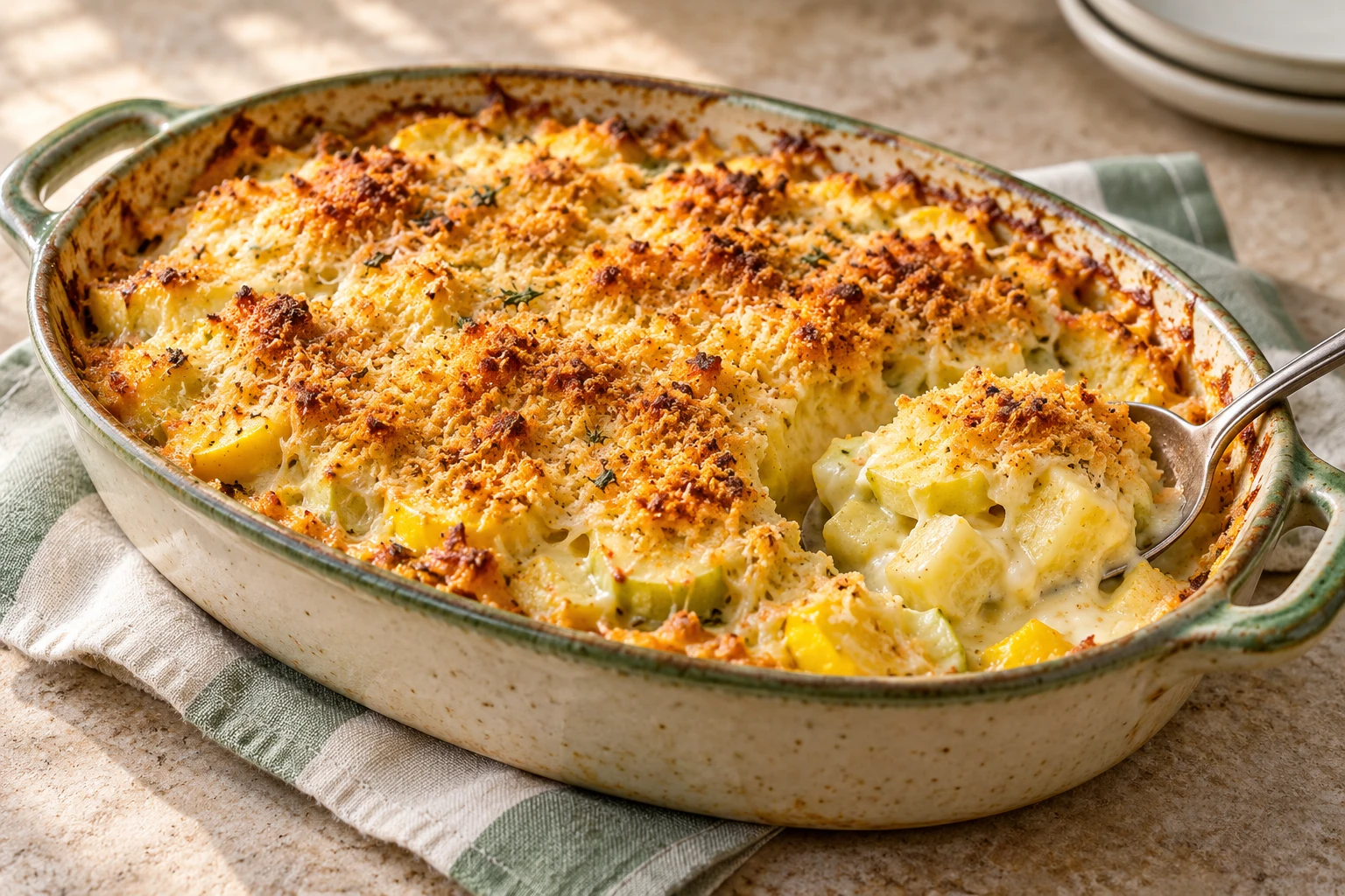 Gratin de pâtisson au comté : plat terminé