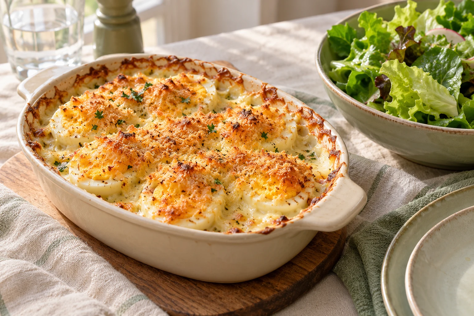 Gratin d’œufs durs à la béchamel : plat terminé