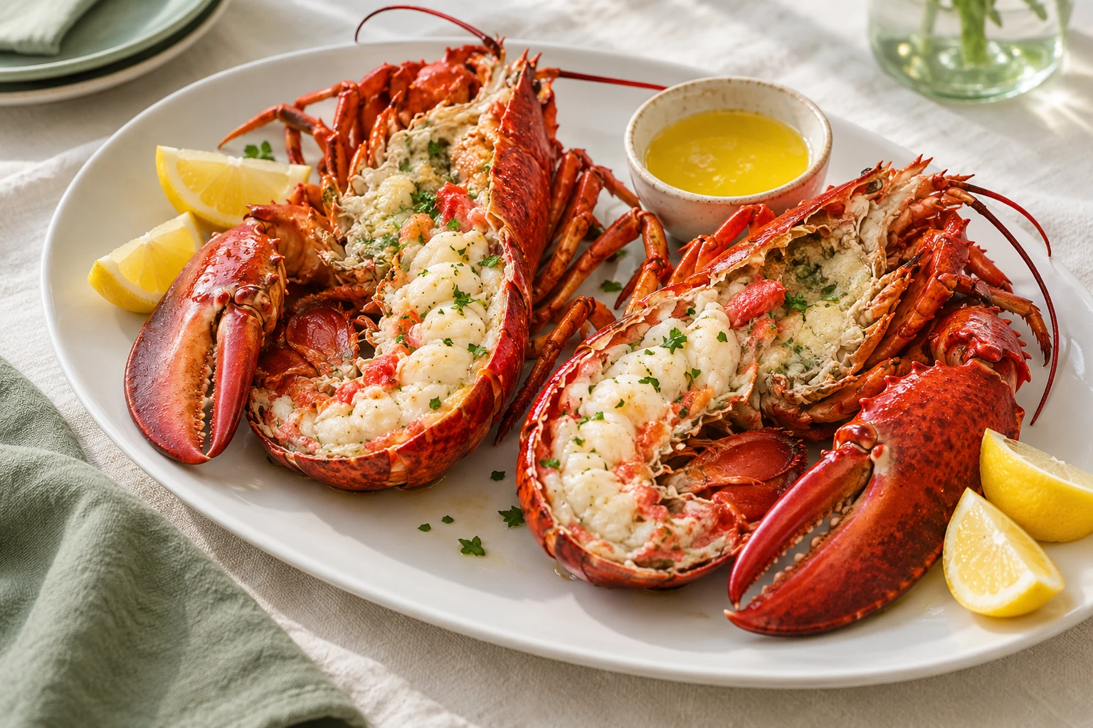 Homard breton au naturel : plat terminé