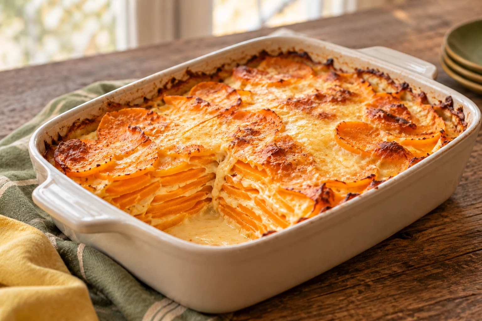 Gratin fondant de potiron à la crème et au comté : plat terminé