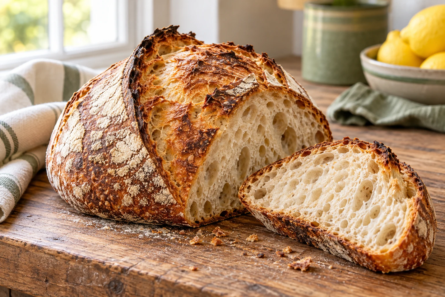 Pain de campagne à croûte épaisse : plat terminé