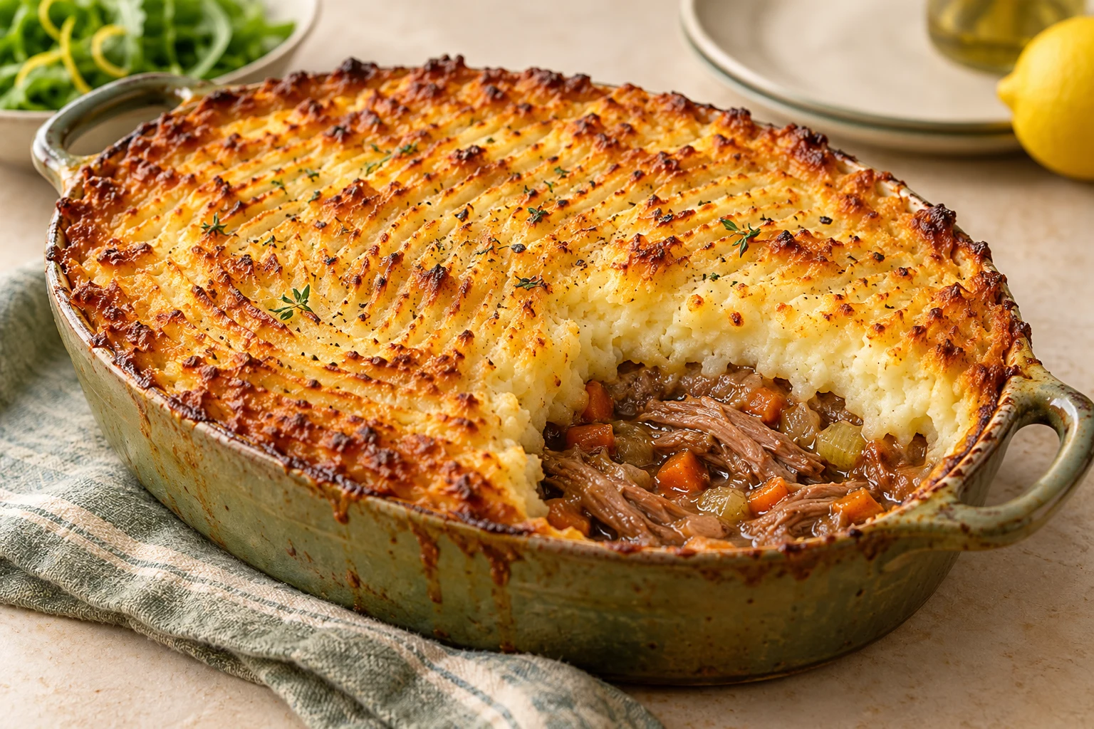 Shepherd’s pie au canard confit : plat terminé