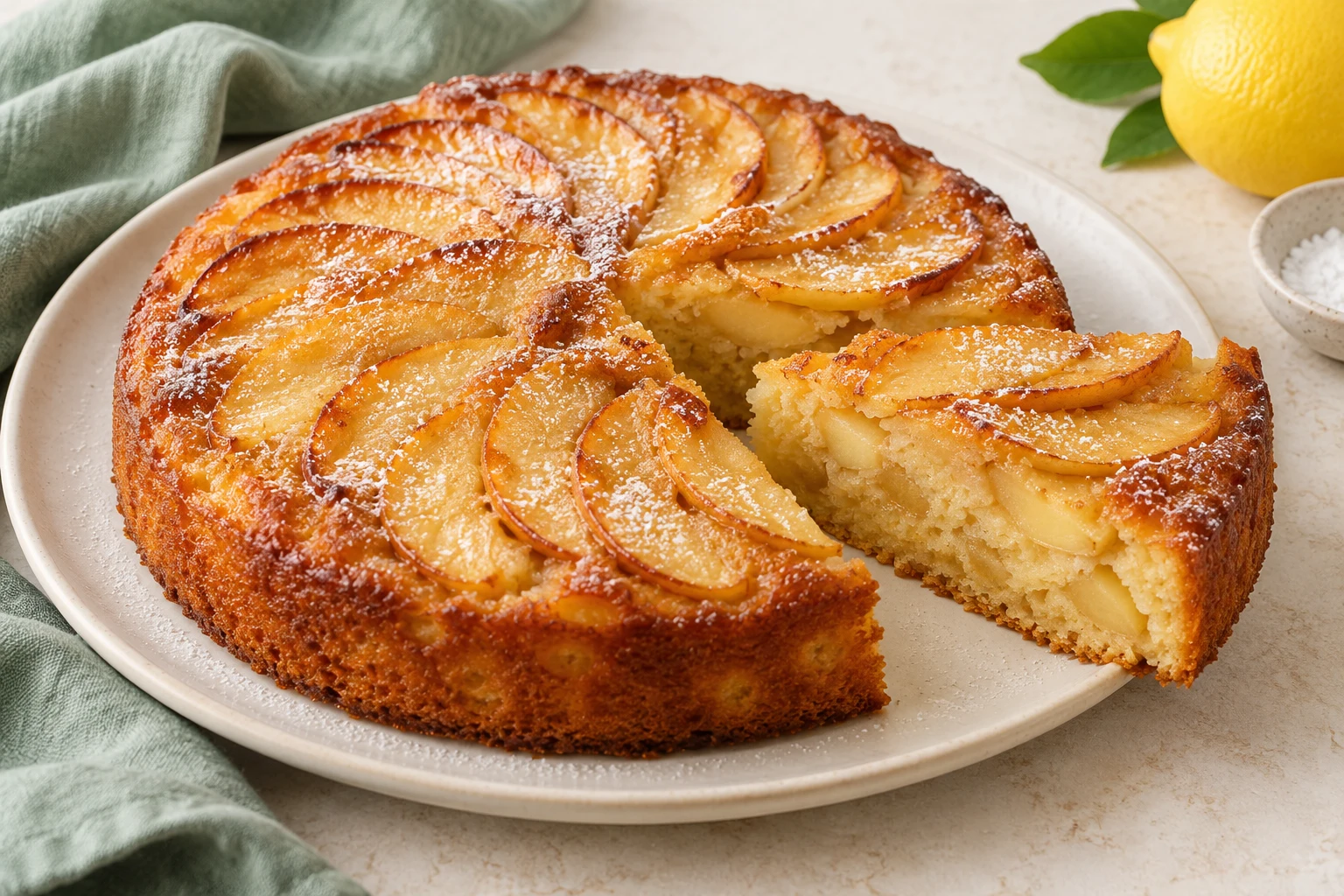 Gâteau aux pommes à la poêle : plat terminé