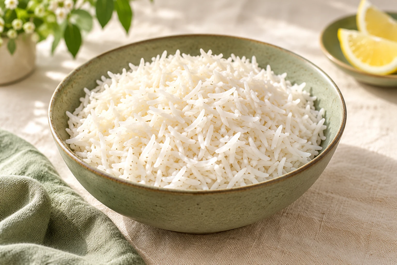 Riz basmati trempé à cuisson rapide : plat terminé