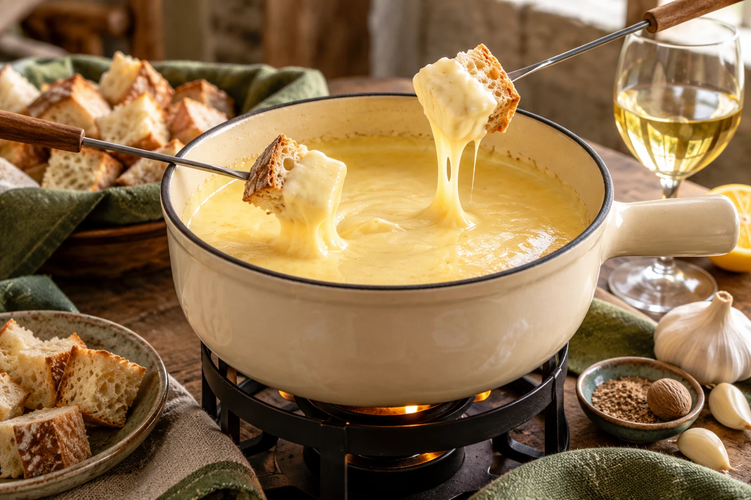 Fondue savoyarde au kirsch : plat terminé