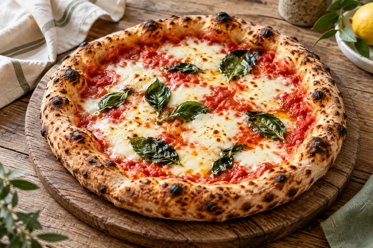 Pâte à pizza napolitaine à fermentation froide : plat terminé