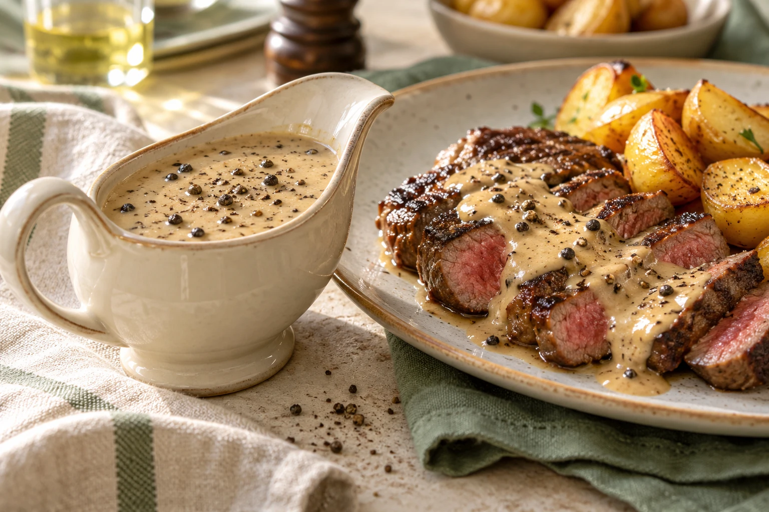 Sauce au poivre concassé : plat terminé