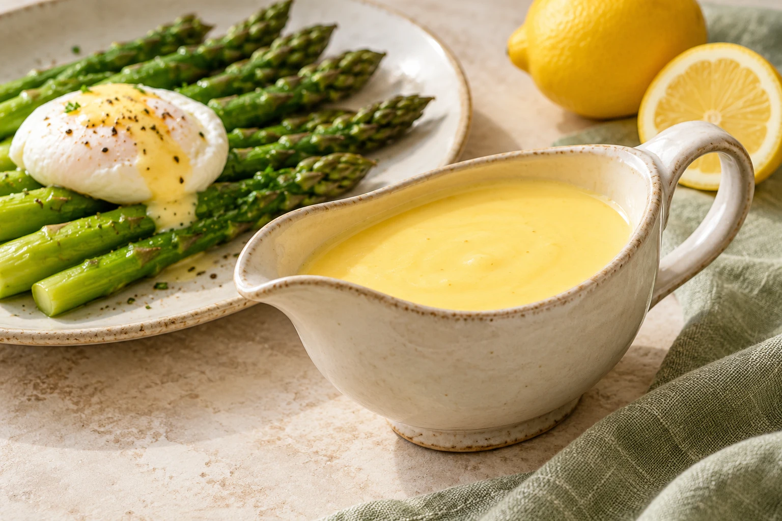 Sauce hollandaise au bain-marie : plat terminé