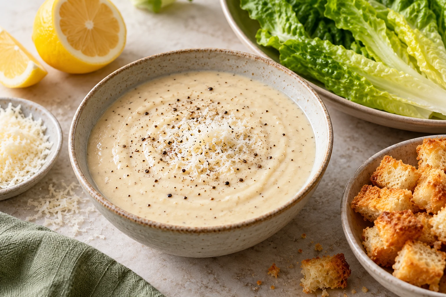 Sauce César sans anchois au miso blanc : plat terminé