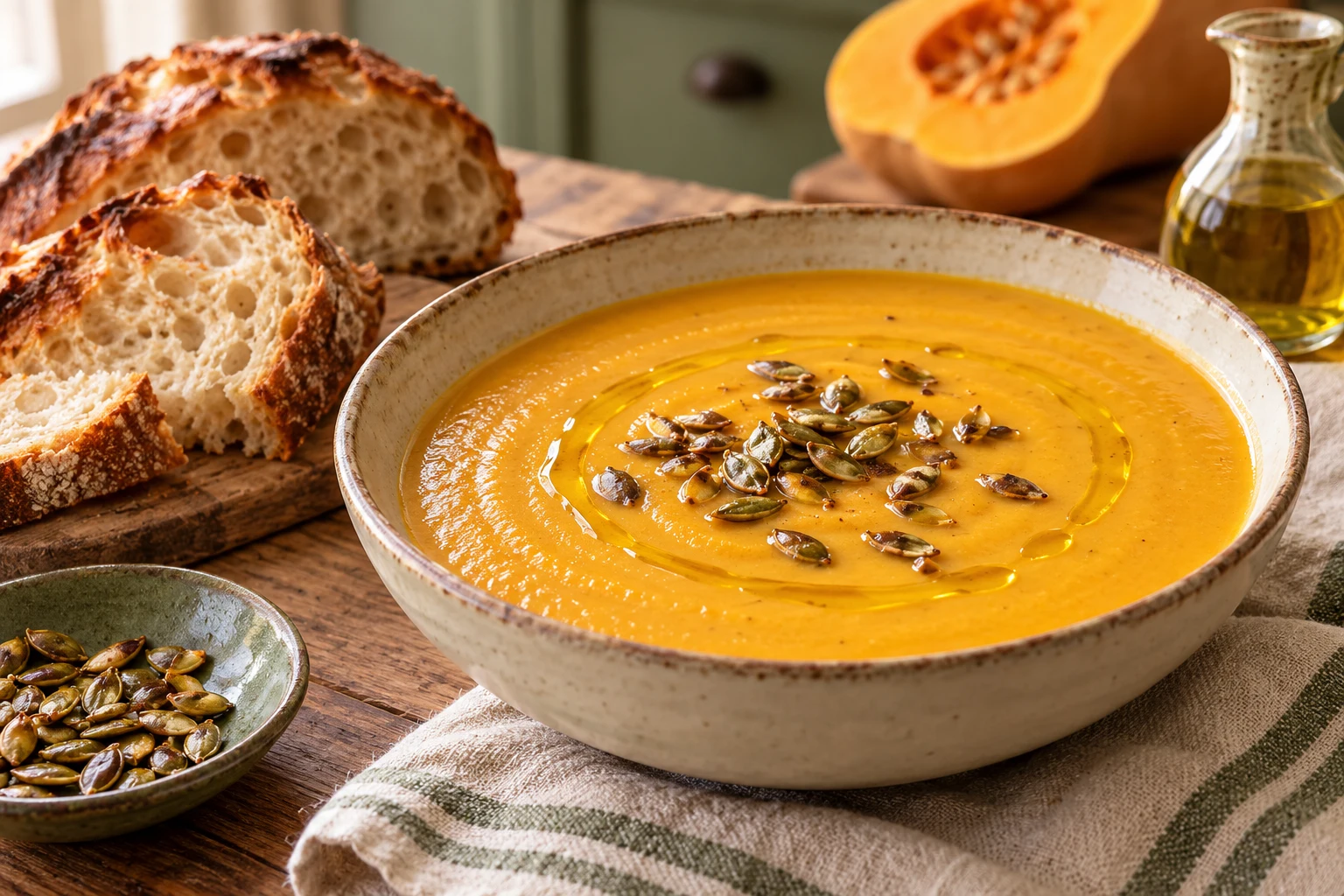 Velouté de courge aux haricots blancs : plat terminé