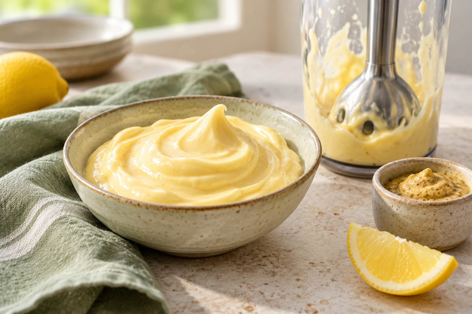 Mayonnaise au mixeur plongeant : plat terminé