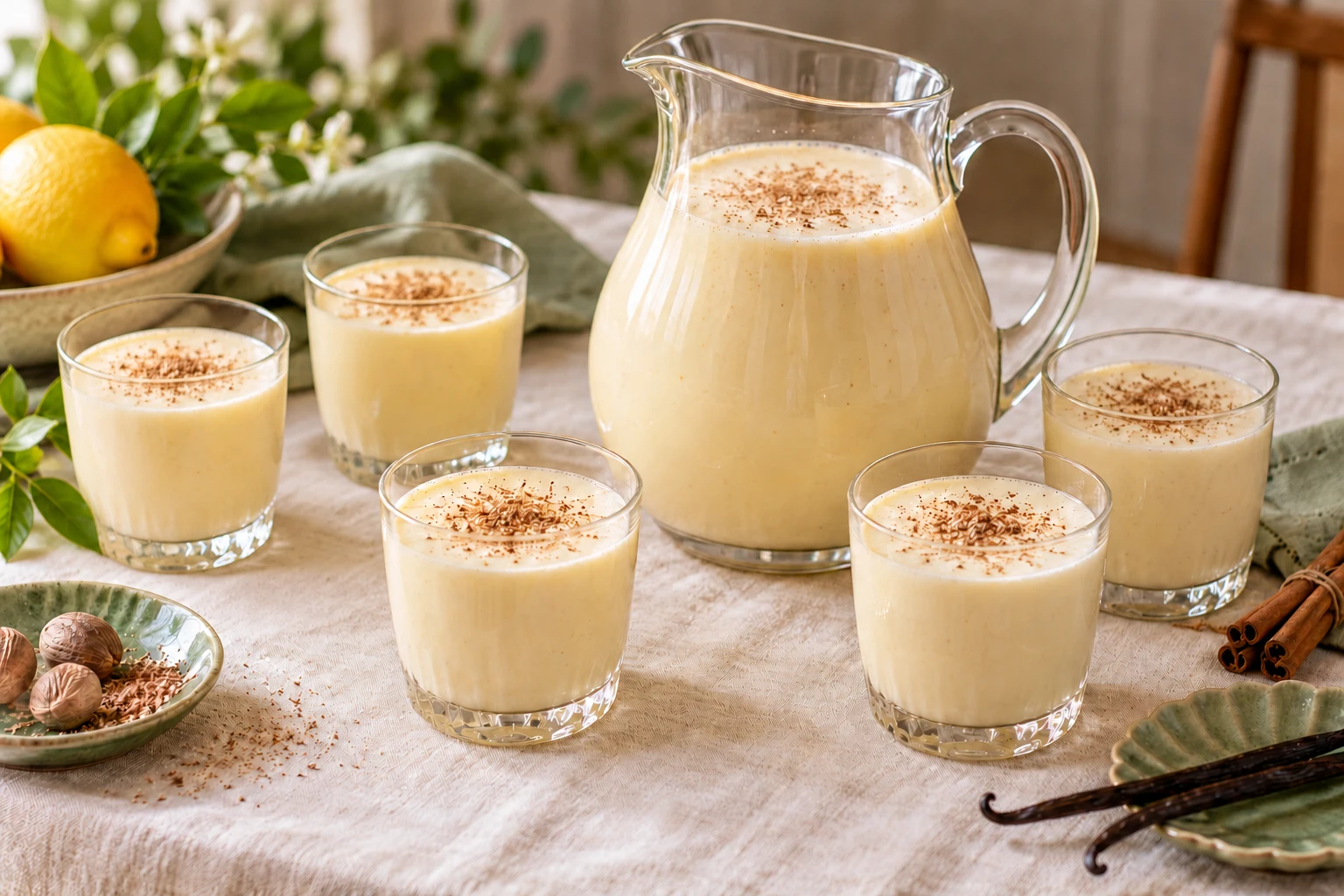 Lait de poule crémeux au rhum : plat terminé