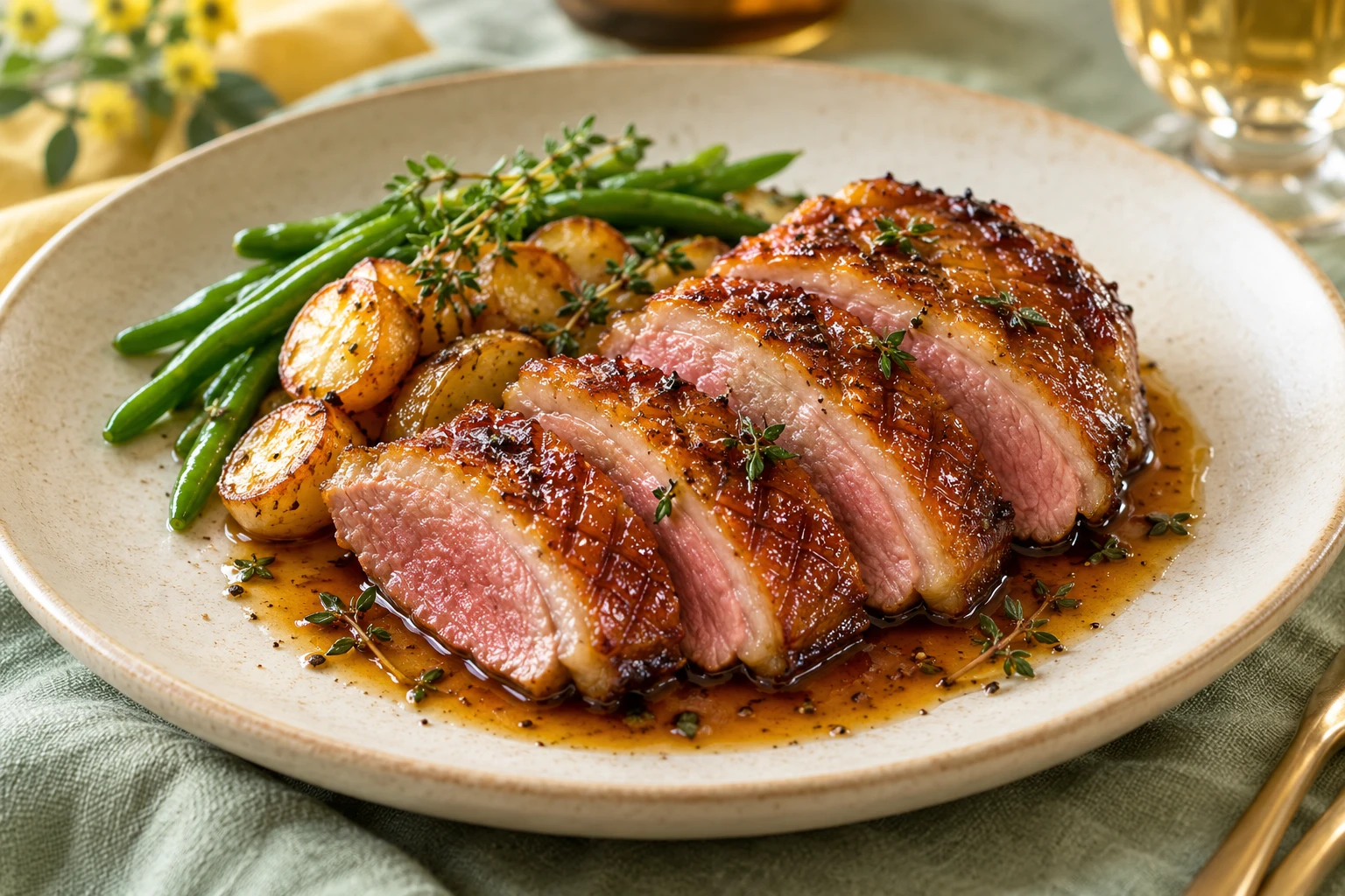 Magrets de canard au miel : plat terminé