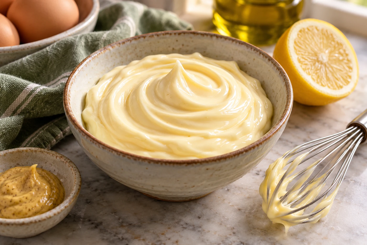 Mayonnaise maison au fouet : plat terminé