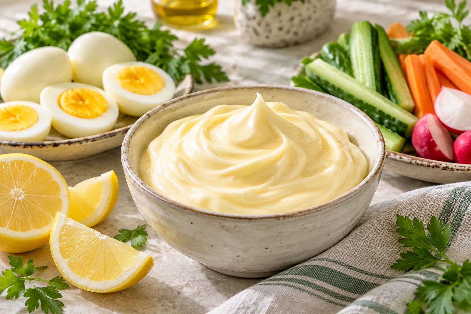 Mayonnaise maison sans moutarde : plat terminé