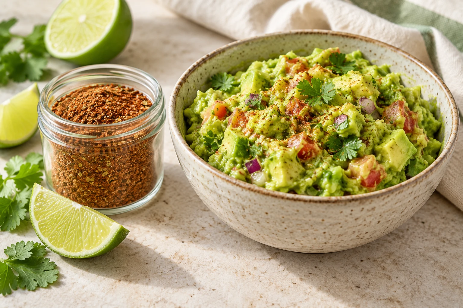 Épices pour guacamole : plat terminé