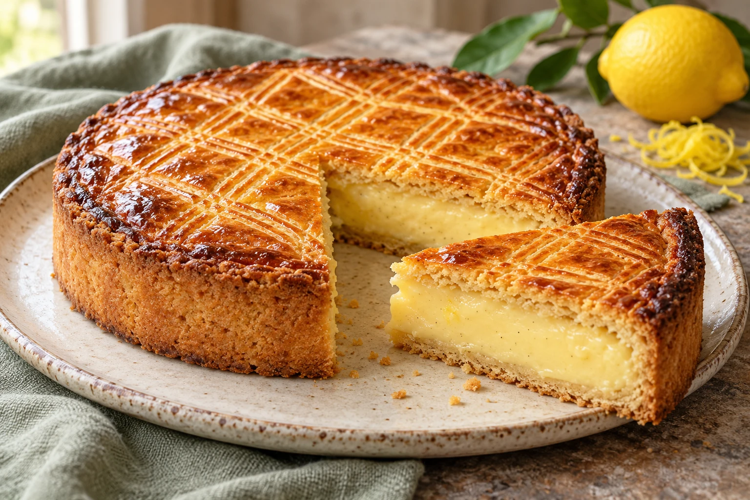 Gâteau basque à la crème vanillée : plat terminé