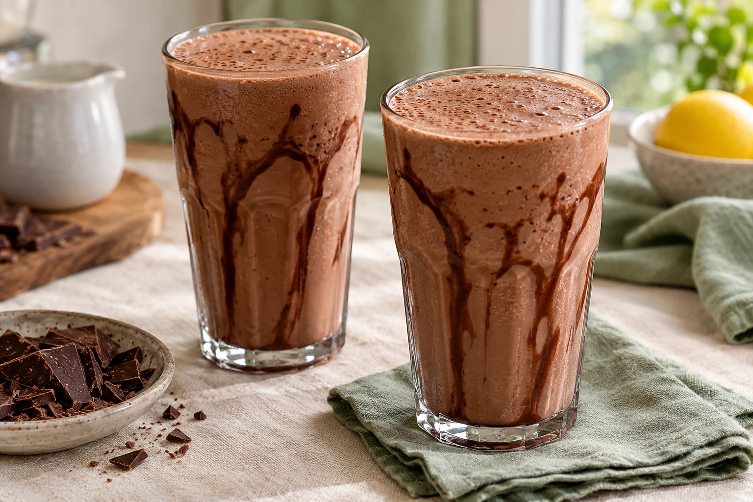 Milkshake au chocolat maison : plat terminé