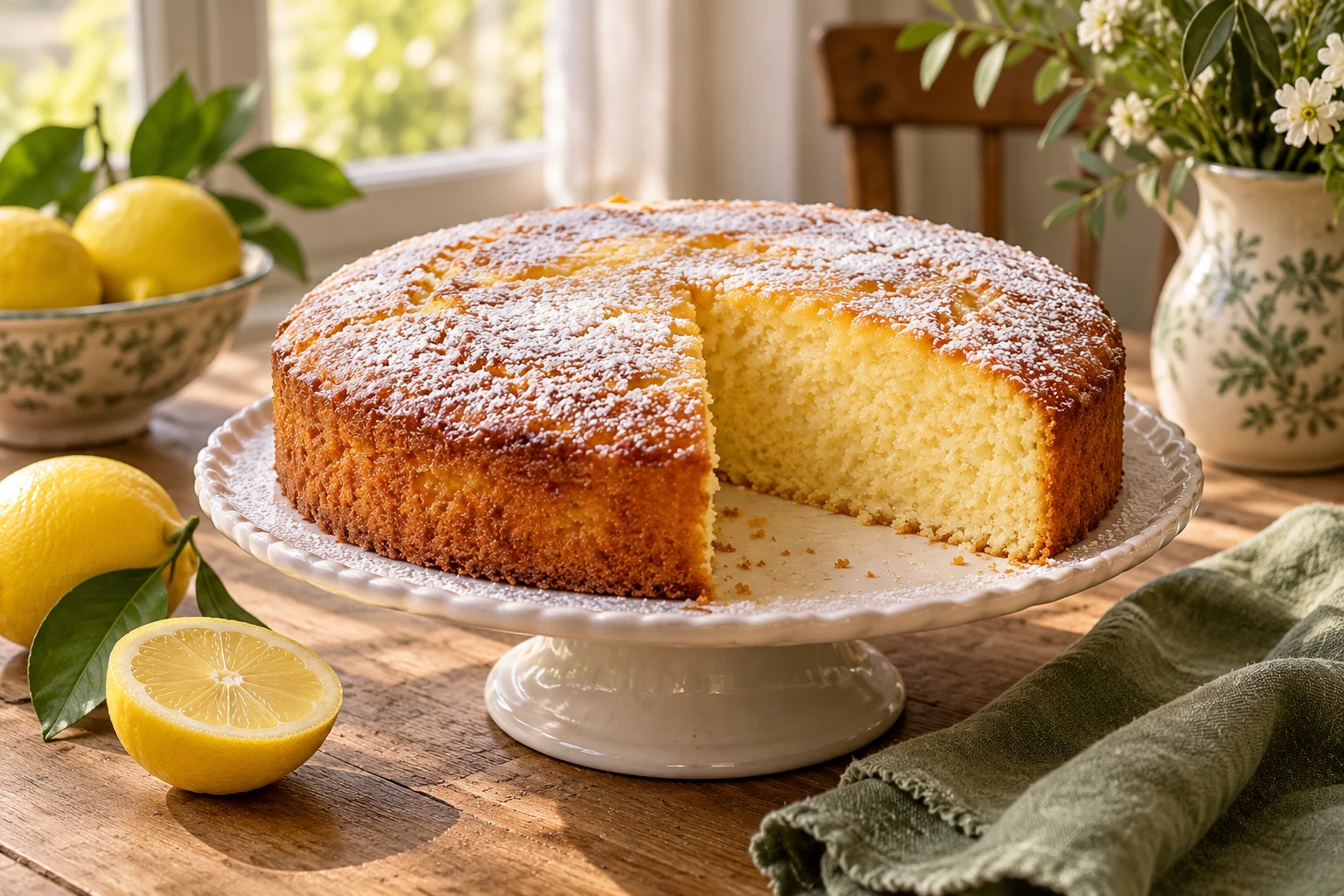 Gâteau au yaourt citronné : plat terminé