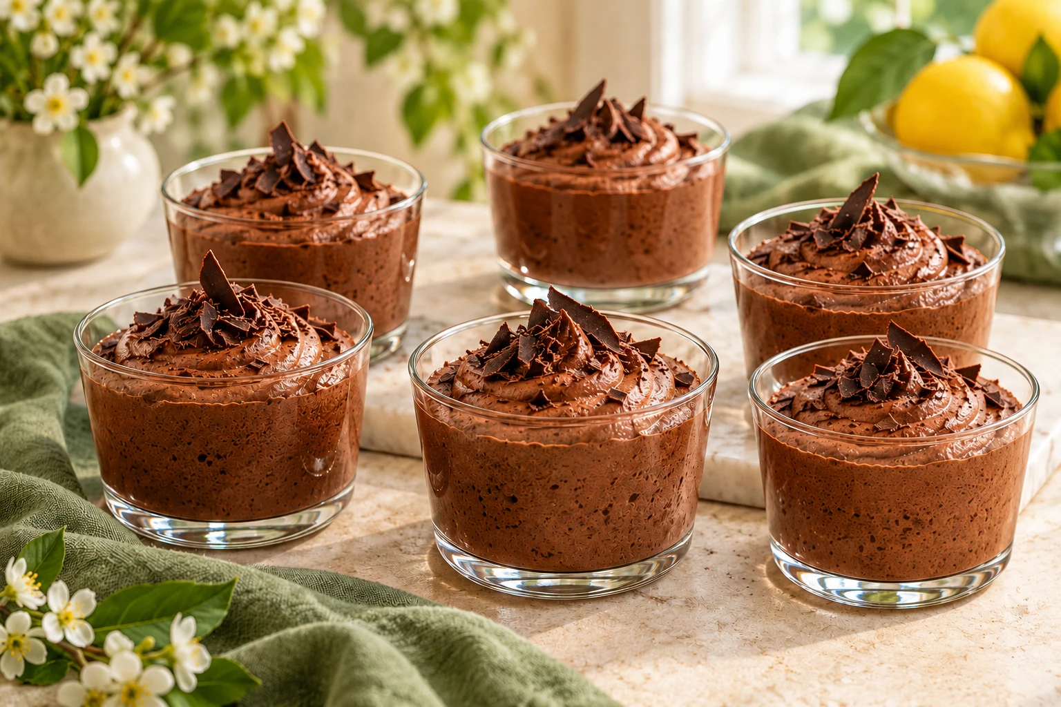 Mousse au chocolat noir : plat terminé
