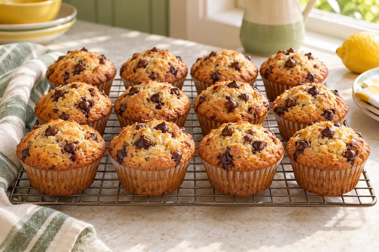 Muffins banane chocolat : plat terminé