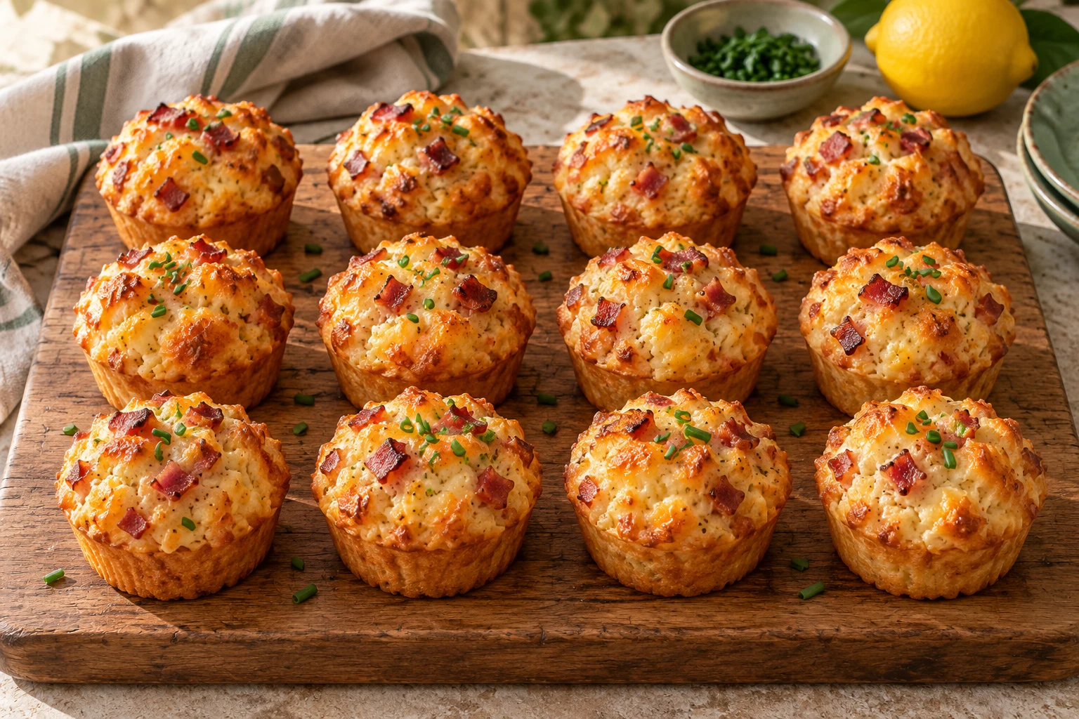 Muffins apéritifs au Comté et bacon : plat terminé