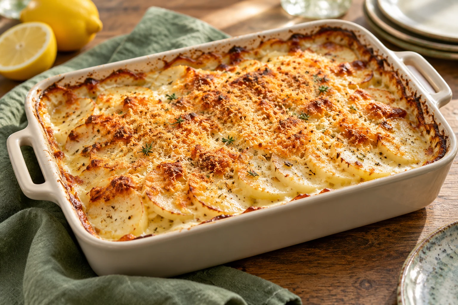 Gratin de navets au comté : plat terminé