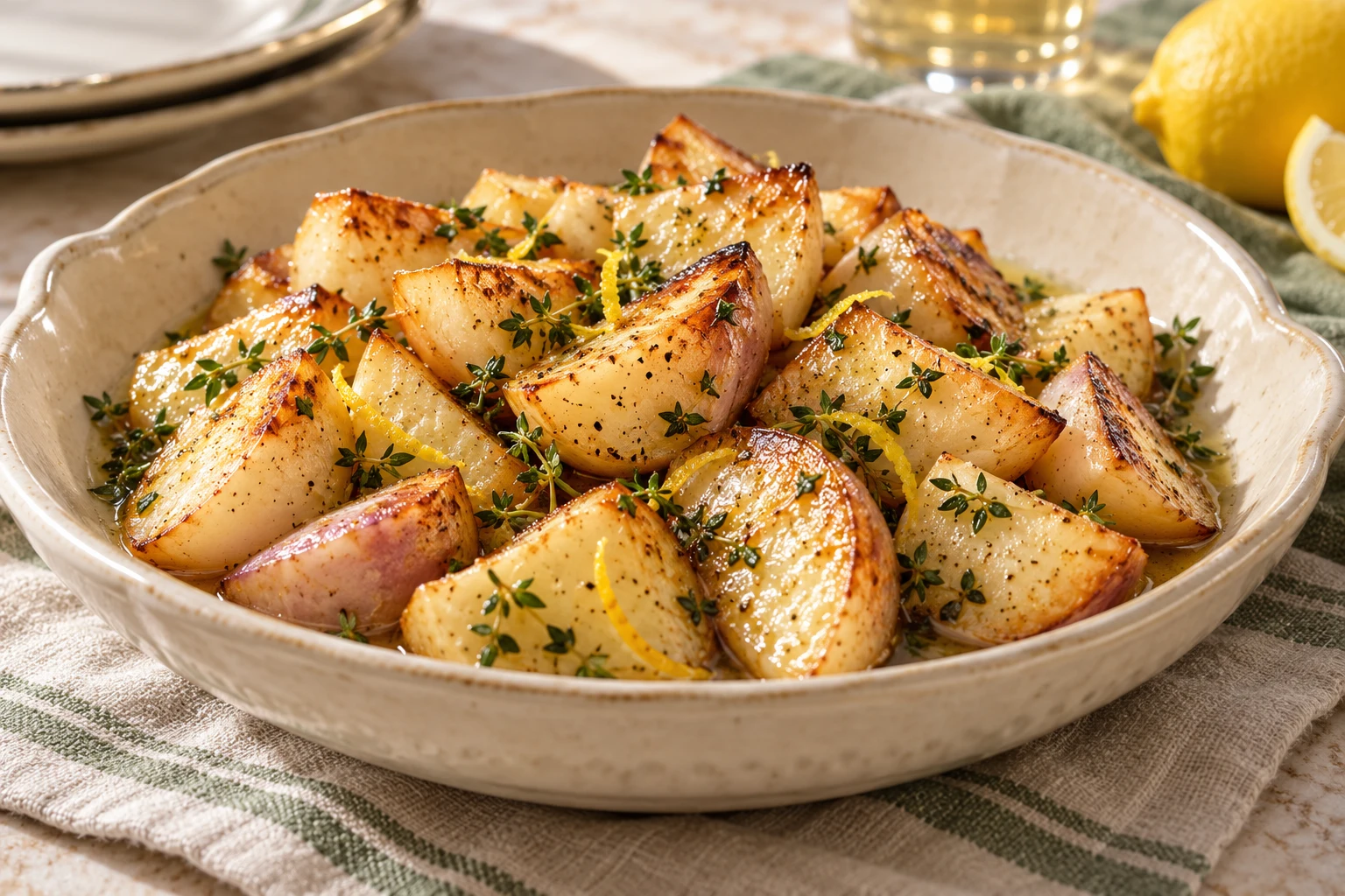 Navets caramélisés à la poêle : plat terminé